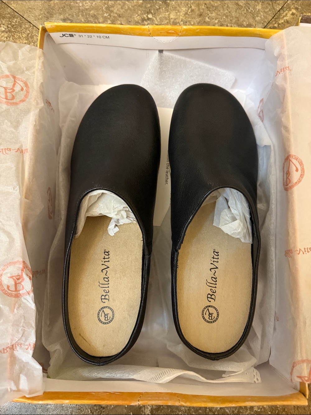 Bella Vita Black Slip-On Mules